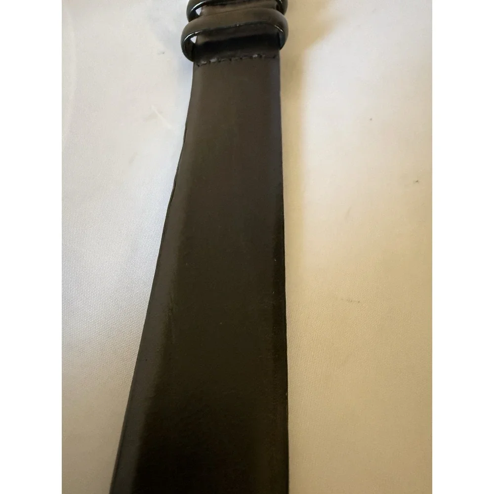 Polo Ralph Lauren Engine-Turned Belt 40/100 Black Italian Leather 2110754-001